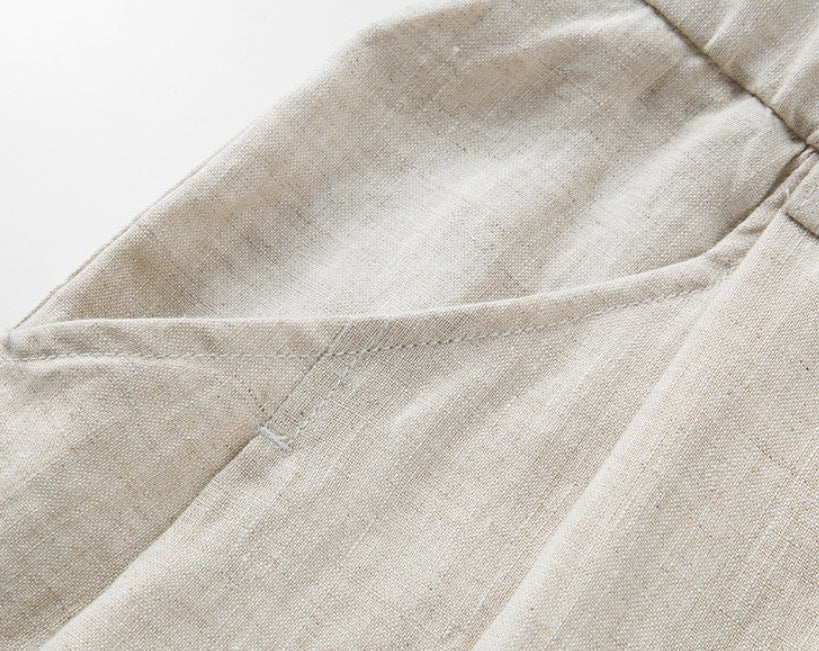Linen Wide-Leg Pants