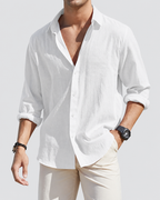 Ferrando Classic Collar Linen Shirt