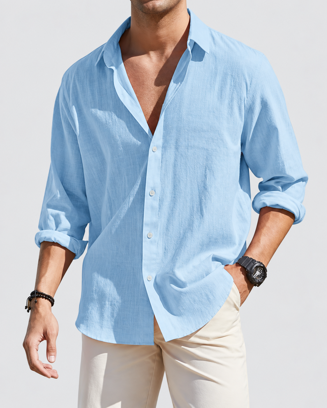 Ferrando Classic Collar Linen Shirt