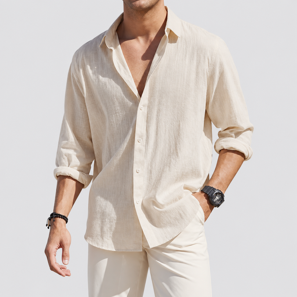 Ferrando Classic Collar Linen Shirt