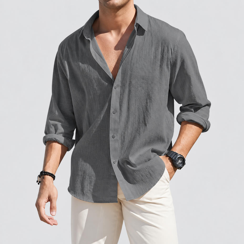 Ferrando Classic Collar Linen Shirt