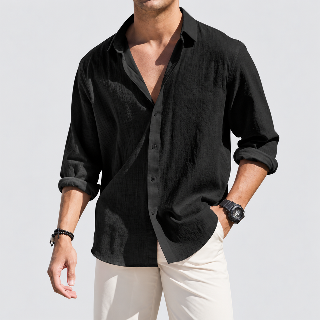 Ferrando Classic Collar Linen Shirt