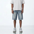 Draven Straight-Leg Faded Denim Shorts