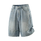 Kaelo Wide-Leg Distressed Denim Shorts