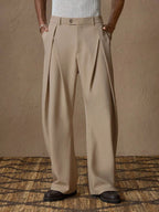 Veyland Pleated Wide-Leg Trousers