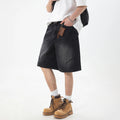 Kaelo Wide-Leg Distressed Denim Shorts
