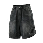 Kaelo Wide-Leg Distressed Denim Shorts